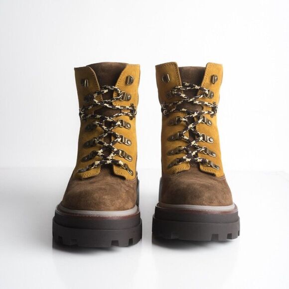 Tory Burch Womens Brown Suede Miller Lug Hiker Boots US 9 EU 39 New w Box - Picture 4 of 8